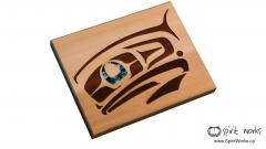 Raven by Corrine Hunt - Large Cedar Wall Plaque   Raven by Corrine Hunt - Large Cedar Wall Plaque